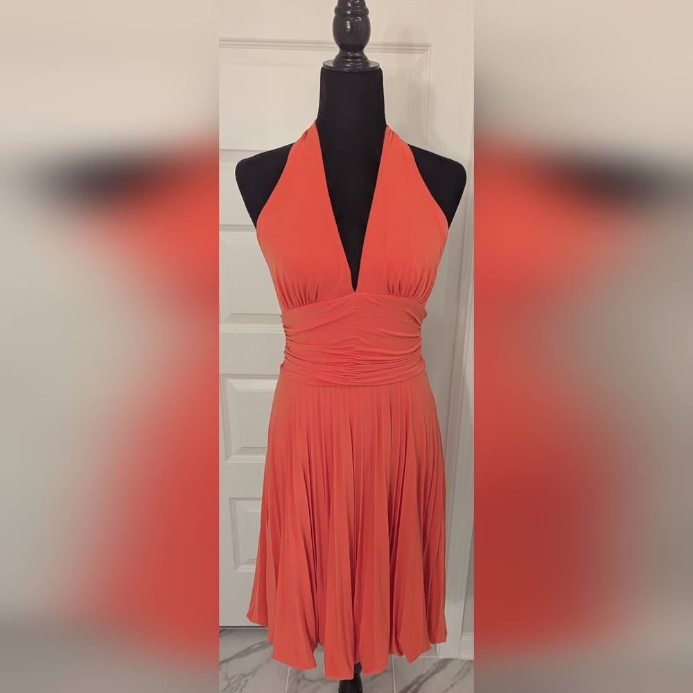 Cache Vibrant Orange Backless Dress